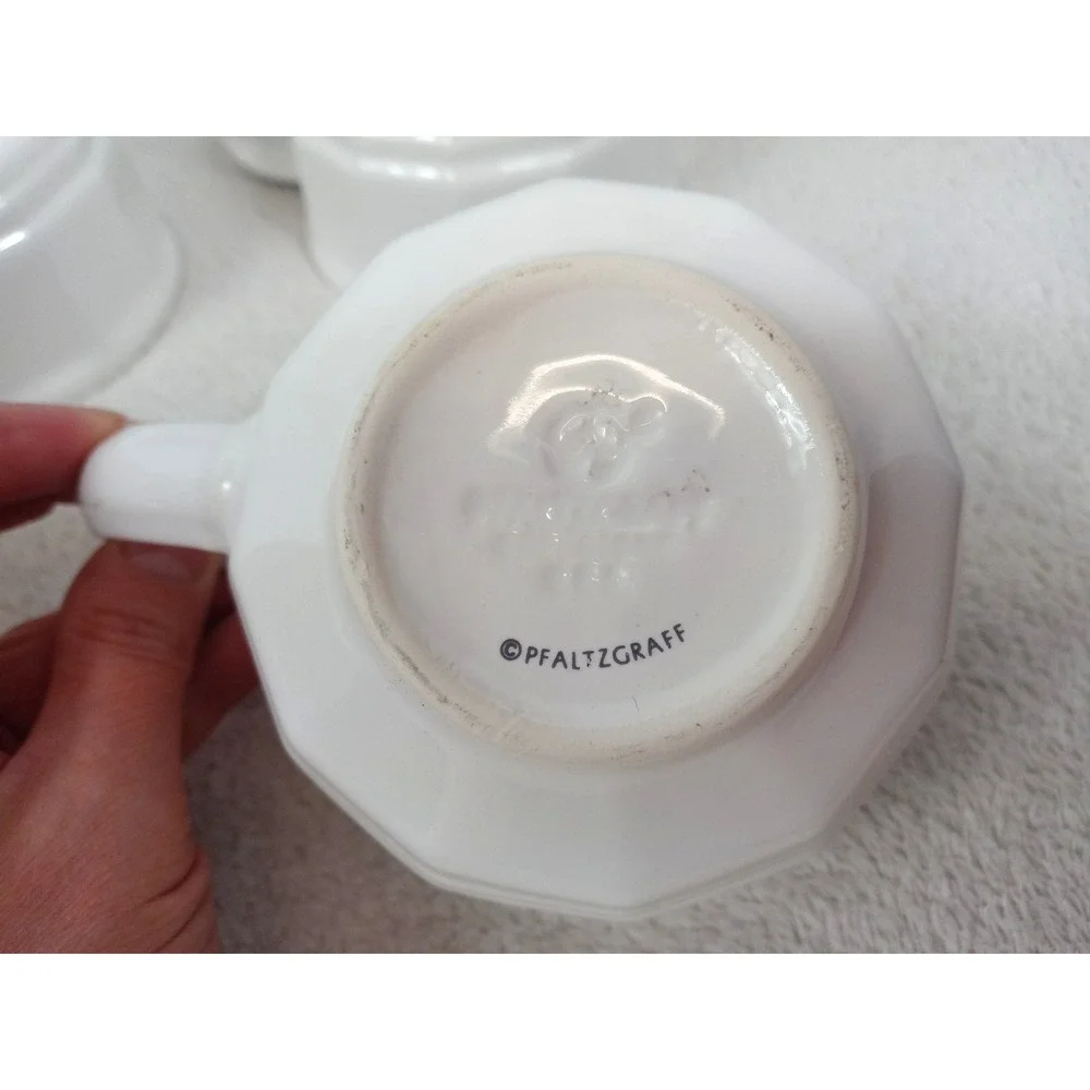 Set of 6 Pfaltzgraff Christmas Heritage Cups Mugs Holiday Christmas Tree Green T - Picture 9 of 13